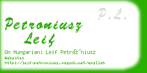 petroniusz leif business card